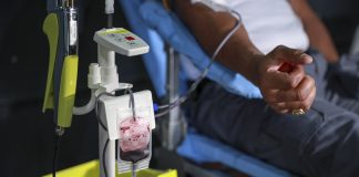 A Polícia Militar realiza uma campanha de doa de sangue para o MT Hemocentro