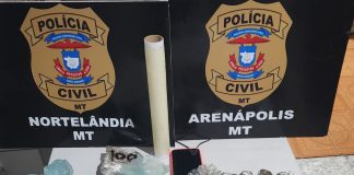 A Polícia Civil desarticula ponto de venda de drogas em Mato Grosso