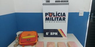 Homem é preso pela PM com tabletes de pasta base de cocaína em MT
