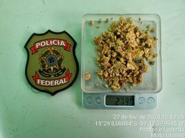 A policia federal apreendeu 279 gramas de ouro e prendeu nove garimpeiros em uma reserva ecológica em MT