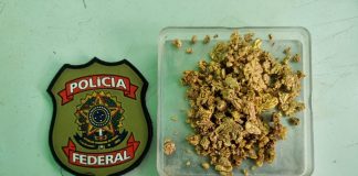 A policia federal apreendeu 279 gramas de ouro e prendeu nove garimpeiros em uma reserva ecológica em MT