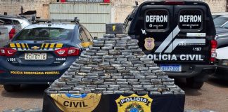 As forças de segurança apreenderam 215 quilos de cloridrato de cocaína na fronteira do Mato Grosso com a Bolívia