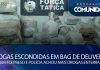 Drogas escondidas em bag de delivery – Homem foi preso e polícia achou mais drogas enterradas