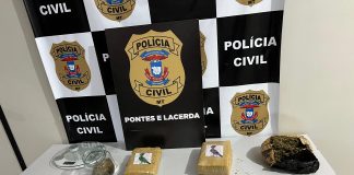 A Polícia Civil deteve uma mulher com 5 tabletes de drogas em Mato Grosso