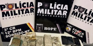 Polícia intercepta membros de facções e apreende revólver e tabletes de maconha