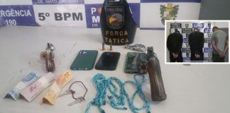 A polícia frustou uma tentativa de assalto a uma loja de automóveis e prendeu cinco ladrões em MT