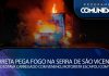 Carreta pega fogo na Serra de São Vicente – Veículo estava carregado com veneno