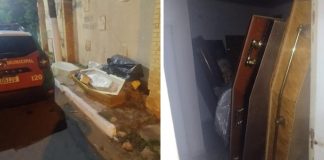 Criminosos invadem residência para furtar objetos e abandonam caixões na rua