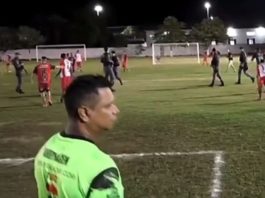 Um jogo de futebol terminou com uma pancadaria e intervenção da Polícia Militar em Mato Grosso; veja vídeo