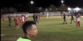 Um jogo de futebol terminou com uma pancadaria e intervenção da Polícia Militar em Mato Grosso; veja vídeo