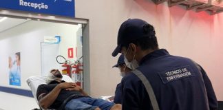 Padrasto que foi agredido com marteladas na cabeça por enteado é levado às pressas ao hospital em Mato Grosso