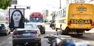 Uma mulher que morreu atingida por um ônibus escolar foi identificada em MT