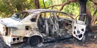 O condutor de um aplicativo foi encontrado morto próximo a um carro incendiado na MT-322