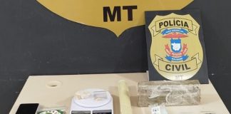A Polícia Civil fecha boca de fumo e prende traficante e foragido do Estado de Mato Grosso do Sul em Mato Grosso