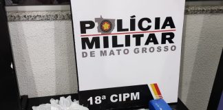A Polícia Militar prendeu um casal com um revólver e porções de droga em Mato Grosso