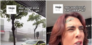 Um influenciador ficou impressionado com uma oscilação repentina no clima em Cuiabá: “é como uma mulher com TPM”