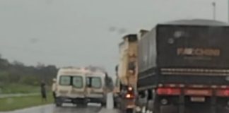 Engavetamento causa atraso na BR-163 e deixa uma pessoa ferida; confira vídeo