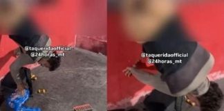 Um indivíduo ficou preso ao tentar roubar uma distribuidora de bebidas em Cuiabá; assista ao vídeo