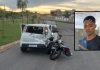 Vídeo registra o instante em que um carro colide com uma motocicleta, lançando um jovem de 18 anos a uma distância de 30 metros