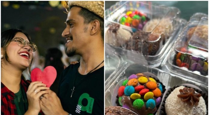 Casal em Cuiabá comercializa brigadeiro gourmet para viabilizar seu casamento: “desejo isso desde os 14 anos”
