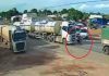 Mulher e criança de nove meses ficam debaixo de caminhão após acidente na BR-070; assista ao vídeo