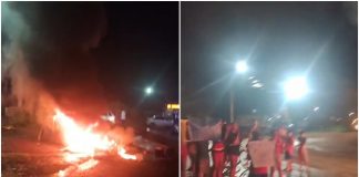 Residentes de VG alcançam o quinto dia de manifestações devido à escassez de água, utilizando chamas e bloqueios