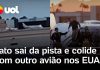 Avião sai da pista, colide com outra aeronave e causa fatalidade em aeroporto nos Estados Unidos