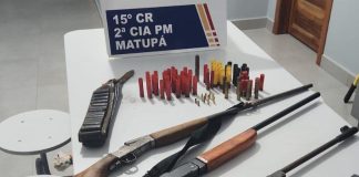 Polícia Militar prende cunhados com espingardas e munições após discussão familiar em Matupá