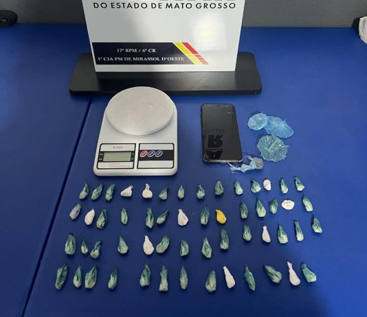 Polícia Militar prende homem por tráfico de drogas em Mirassol d’Oeste