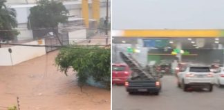Cuiabá enfrenta alagamentos que afetam suas ruas, e as infiltrações de água já chegaram a corredores de um shopping; confira o vídeo