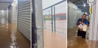 Intensa chuva inunda o Shopping Popular, resultando em mais perdas financeiras: ‘naquela ocasião foi o incêndio, agora é a água’