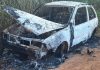Corpo carbonizado é encontrado em carro incendiado em São José dos Quatro Marcos