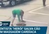 Câmera captura frentista resgatando cachorro com manobras de reanimação; confira