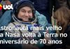 O astronauta mais velho da NASA retorna à Terra em seu 70º aniversário; confira