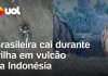 Brasileira sofre queda enquanto faz trilha em vulcão na Indonésia e está à espera de ajuda; confira