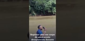 Durante uma transmissão ao vivo, um repórter acaba pisando no corpo de uma jovem que havia se afogado e estava desaparecida no Maranhão