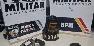 Polícia Militar frustra tentativa de homicídio e detém dupla com arma de fogo e munições em Cáceres