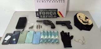 Força Tática prende suspeito por roubos e apreende arma de fogo e munições