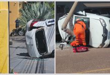Casal morre em grave acidente entre Mercedes e Sandero em avenida no CPA 1; veículo capotou e bateu em poste