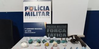 Força Tática prende faccionado com drogas e arma de fogo em cidade de MT