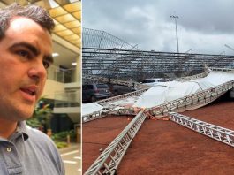 Cerca de 30 carros foram atingidos por cobertura de arquibancada; ressarcimento vai depender de avaliação de seguradora