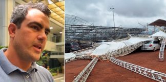 Cerca de 30 carros foram atingidos por cobertura de arquibancada; ressarcimento vai depender de avaliação de seguradora