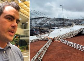 Cerca de 30 carros foram atingidos por cobertura de arquibancada; ressarcimento vai depender de avaliação de seguradora