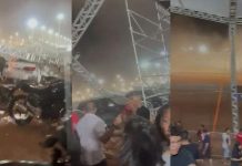 Governo de MT informa que cobertura de arquibancada foi danificada por ventos fortes; atividades serão retomadas nesta sexta