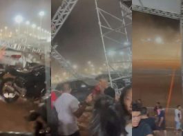 Governo de MT informa que cobertura de arquibancada foi danificada por ventos fortes; atividades serão retomadas nesta sexta