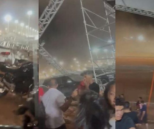 Governo de MT informa que cobertura de arquibancada foi danificada por ventos fortes; atividades serão retomadas nesta sexta