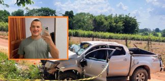 Motorista capota caminhonete, passageiro de 30 anos é arremessado do veículo e morre