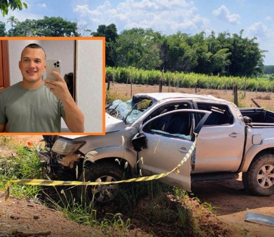 Motorista capota caminhonete, passageiro de 30 anos é arremessado do veículo e morre