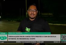 RISCO DE TRAGÉDIA | CHUVA ALAGA SALAS E DEIXA TETO PRESTES A CAIR EM ESCOLA ESTADUAL NO RES COXIPÓ