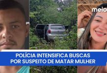 Polícia intensifica buscas por suspeito de matar mulher e abandonar corpo em carro